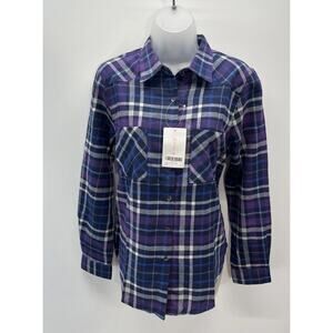 NWT Lilicherry Long Sleeve Plaid Flannel Button Up Shirt Size 8